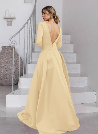 Unique V-Neck Overskirt Ankle-Length Crepe Chiffon Mother Of The Bride Dresses