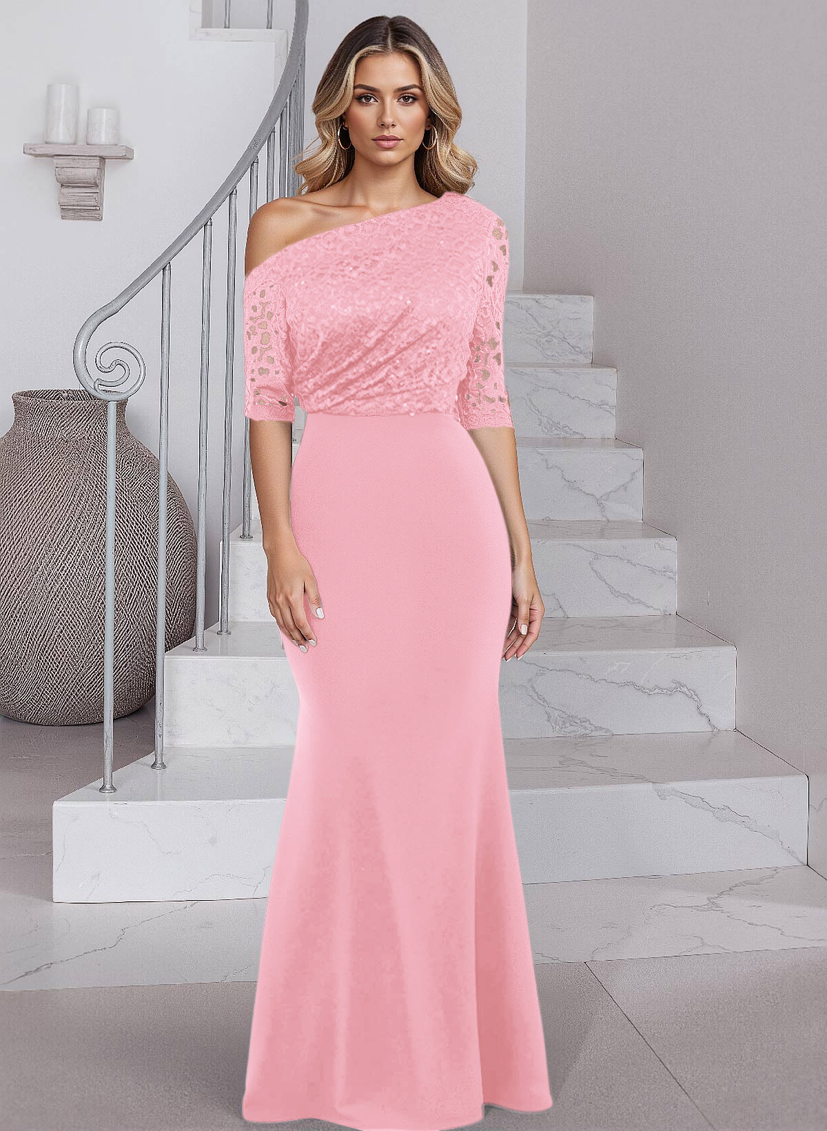 Trumpet/Mermaid Elastic Satin Mother Of The Bride Dresses With Sequins/Lace