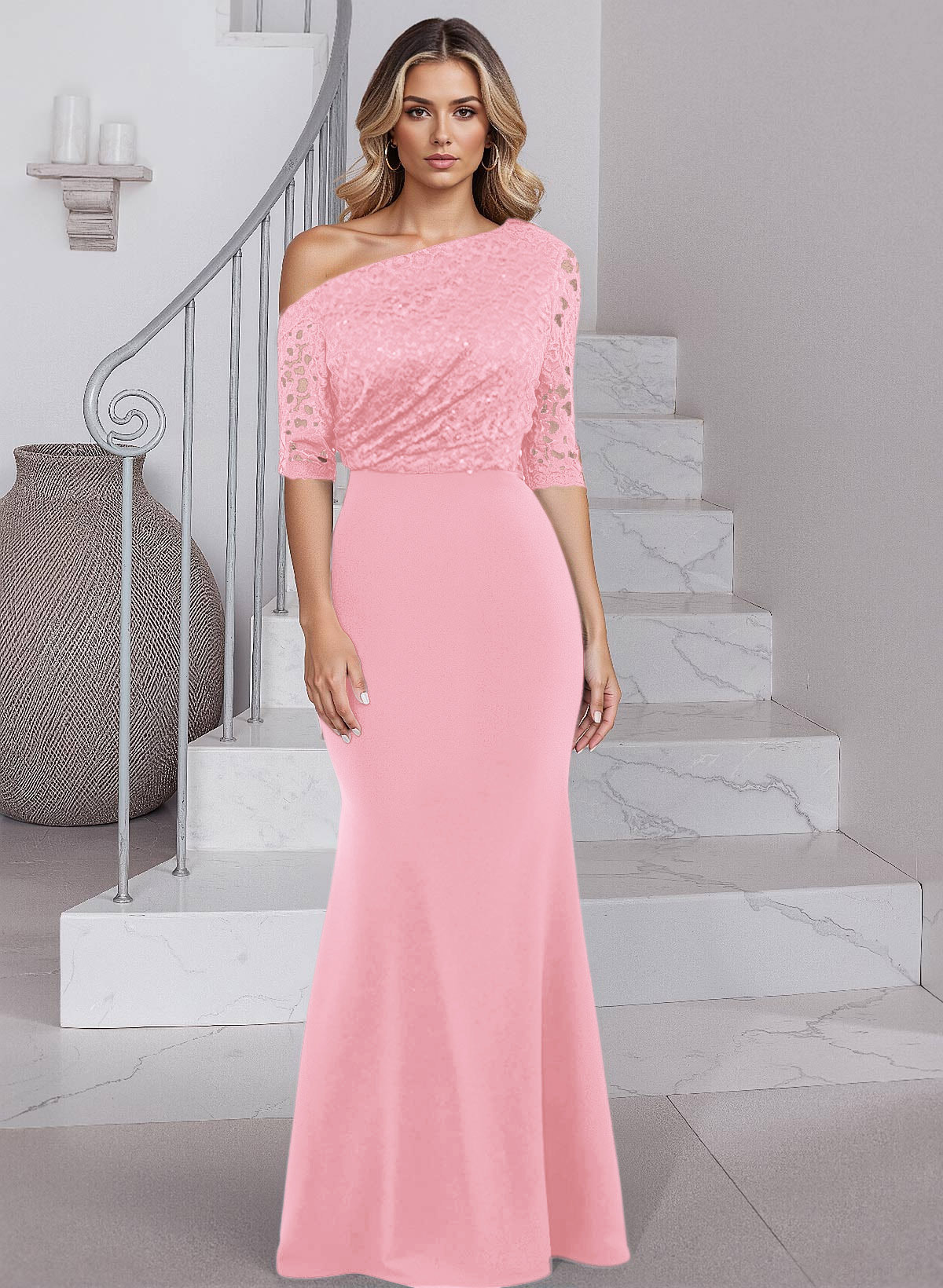 Trumpet/Mermaid Elastic Satin Mother Of The Bride Dresses With Sequins/Lace