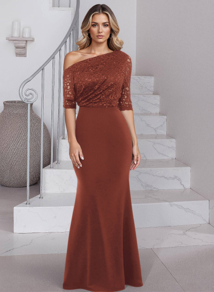 Trumpet/Mermaid Elastic Satin Mother Of The Bride Dresses With Sequins/Lace