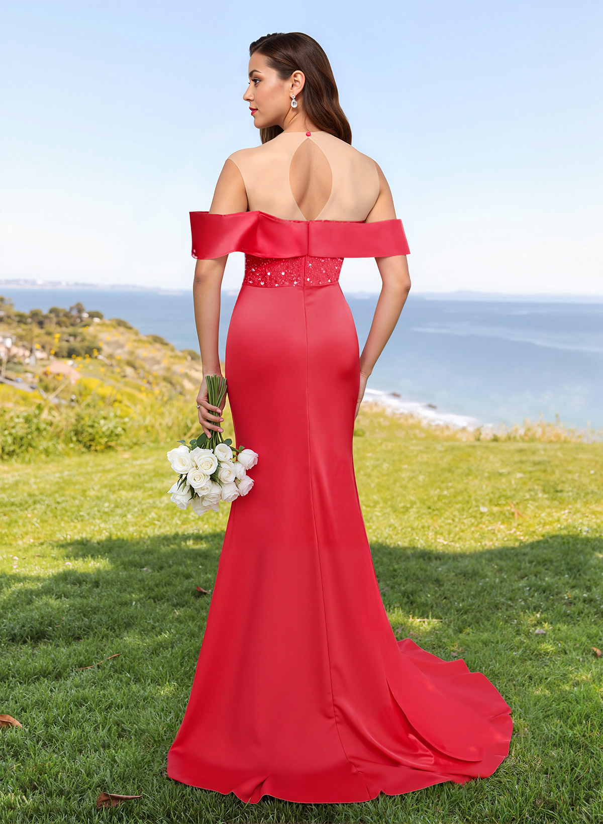 Trumpet/Mermaid Sweetheart Silk Like Satin Bridesmaid Dresses With High Split, product image 5