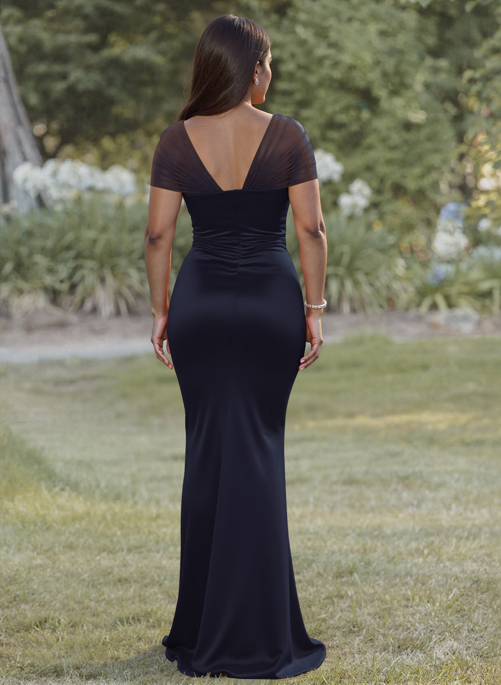 Elegant Trumpet/Mermaid Sweetheart Floor-Length Charmeuse Bridesmaid Dresses With Beading, product image 14