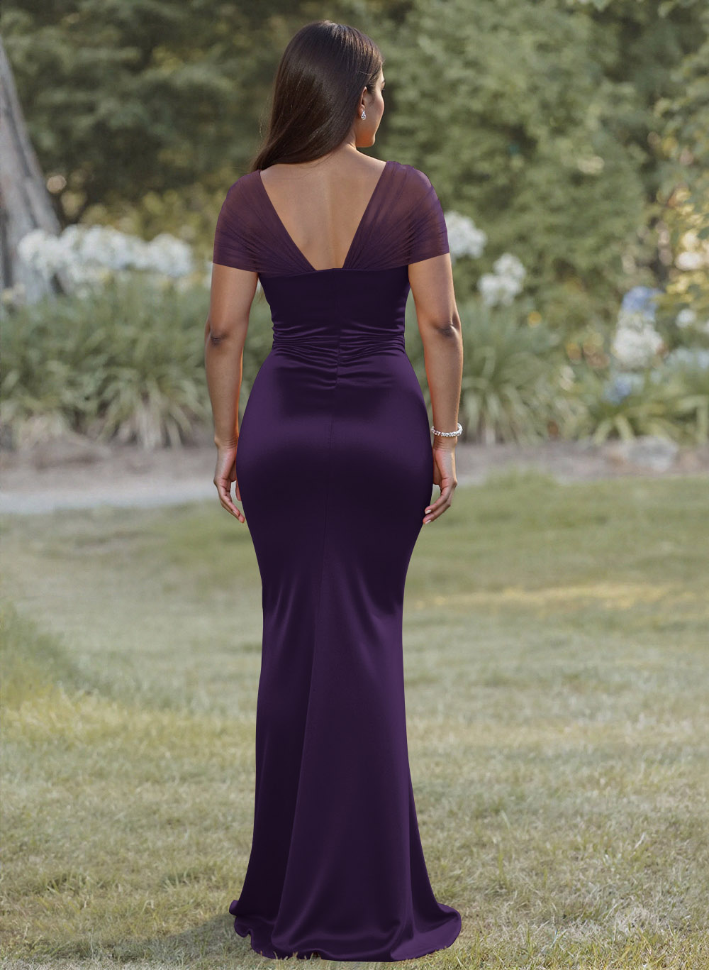 Elegant Trumpet/Mermaid Sweetheart Floor-Length Charmeuse Bridesmaid Dresses With Beading, product image 58