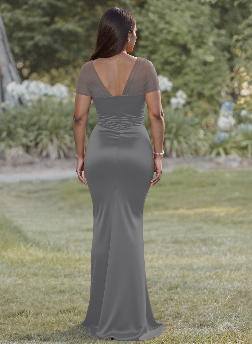 Elegant Trumpet/Mermaid Sweetheart Floor-Length Charmeuse Bridesmaid Dresses With Beading, product image 52