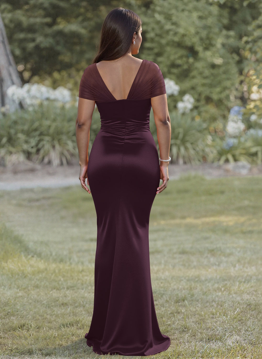 Elegant Trumpet/Mermaid Sweetheart Floor-Length Charmeuse Bridesmaid Dresses With Beading, product image 44