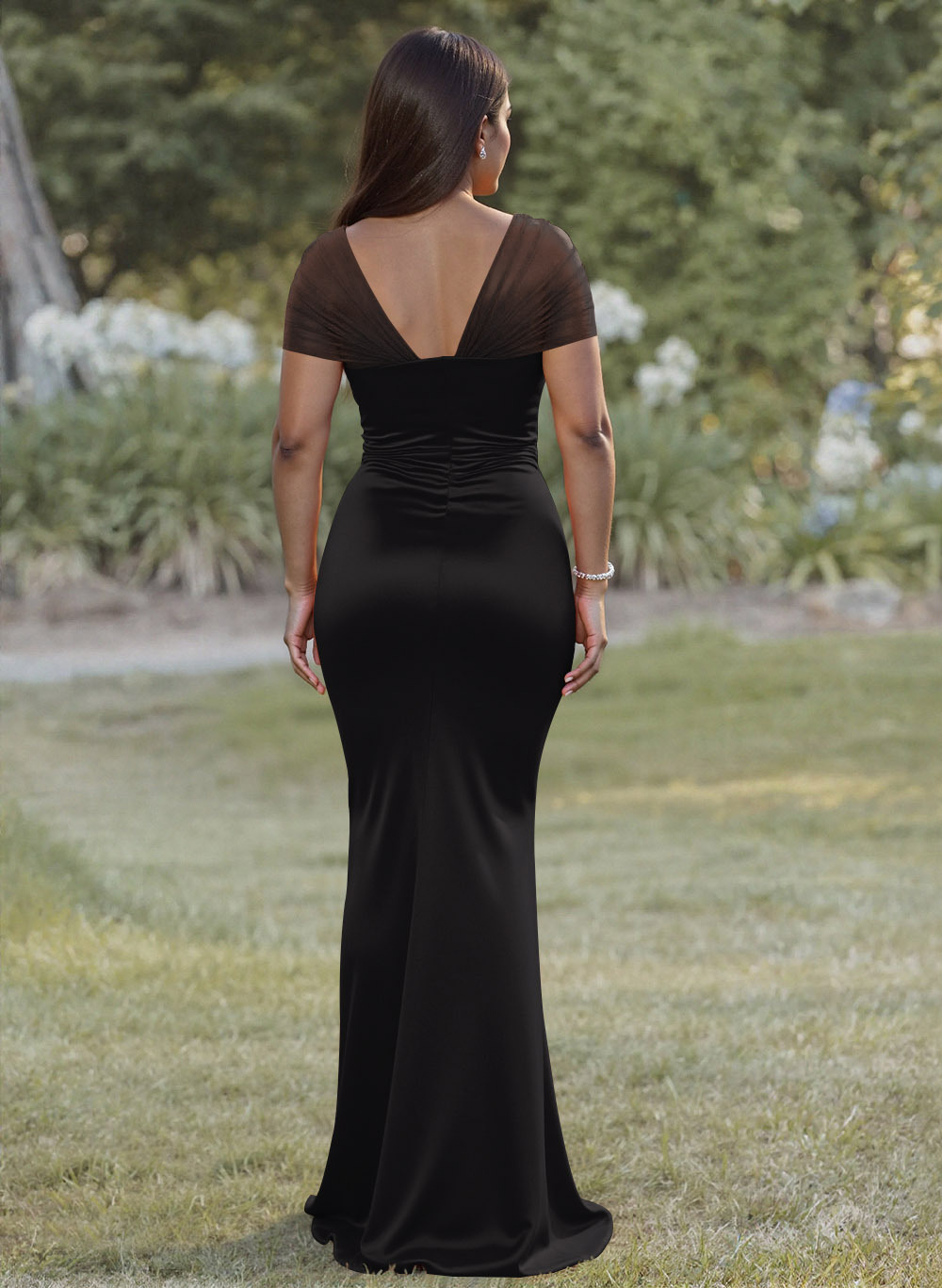 Elegant Trumpet/Mermaid Sweetheart Floor-Length Charmeuse Bridesmaid Dresses With Beading, product image 6