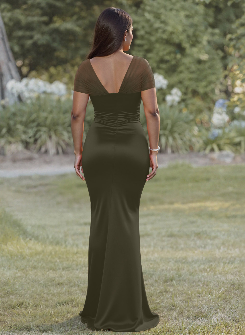 Elegant Trumpet/Mermaid Sweetheart Floor-Length Charmeuse Bridesmaid Dresses With Beading, product image 74