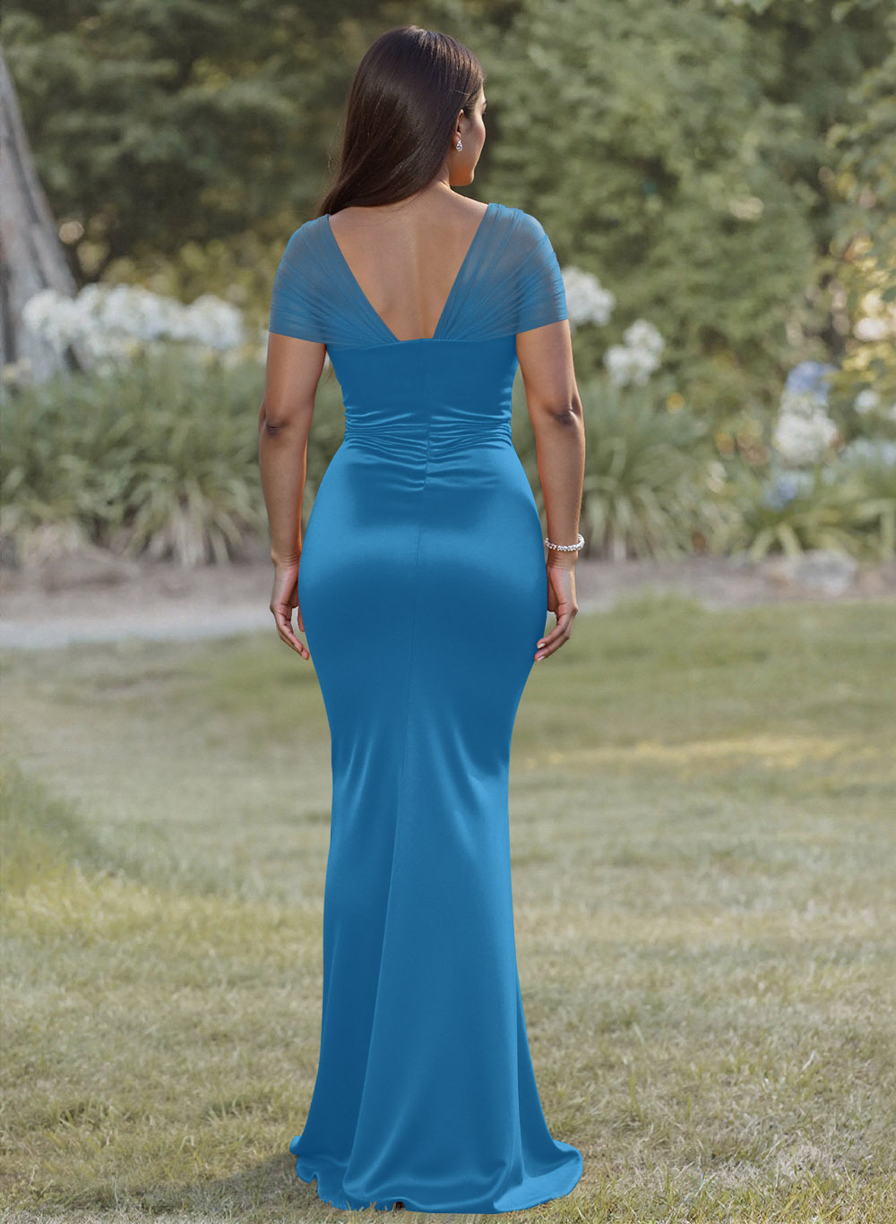 Elegant Trumpet/Mermaid Sweetheart Floor-Length Charmeuse Bridesmaid Dresses With Beading, product image 66