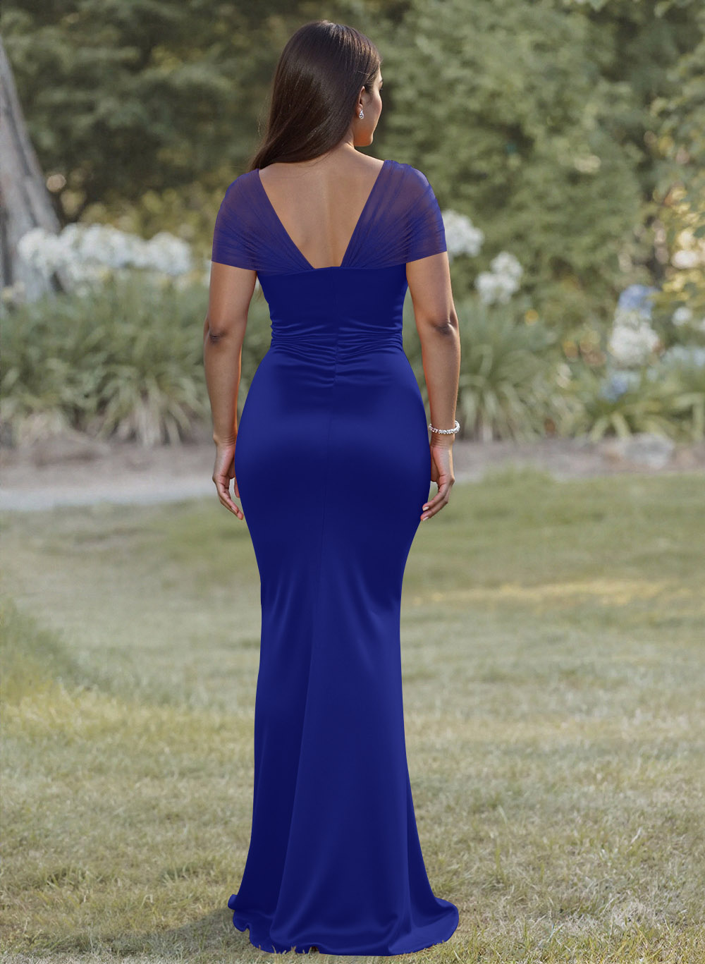 Elegant Trumpet/Mermaid Sweetheart Floor-Length Charmeuse Bridesmaid Dresses With Beading, product image 36
