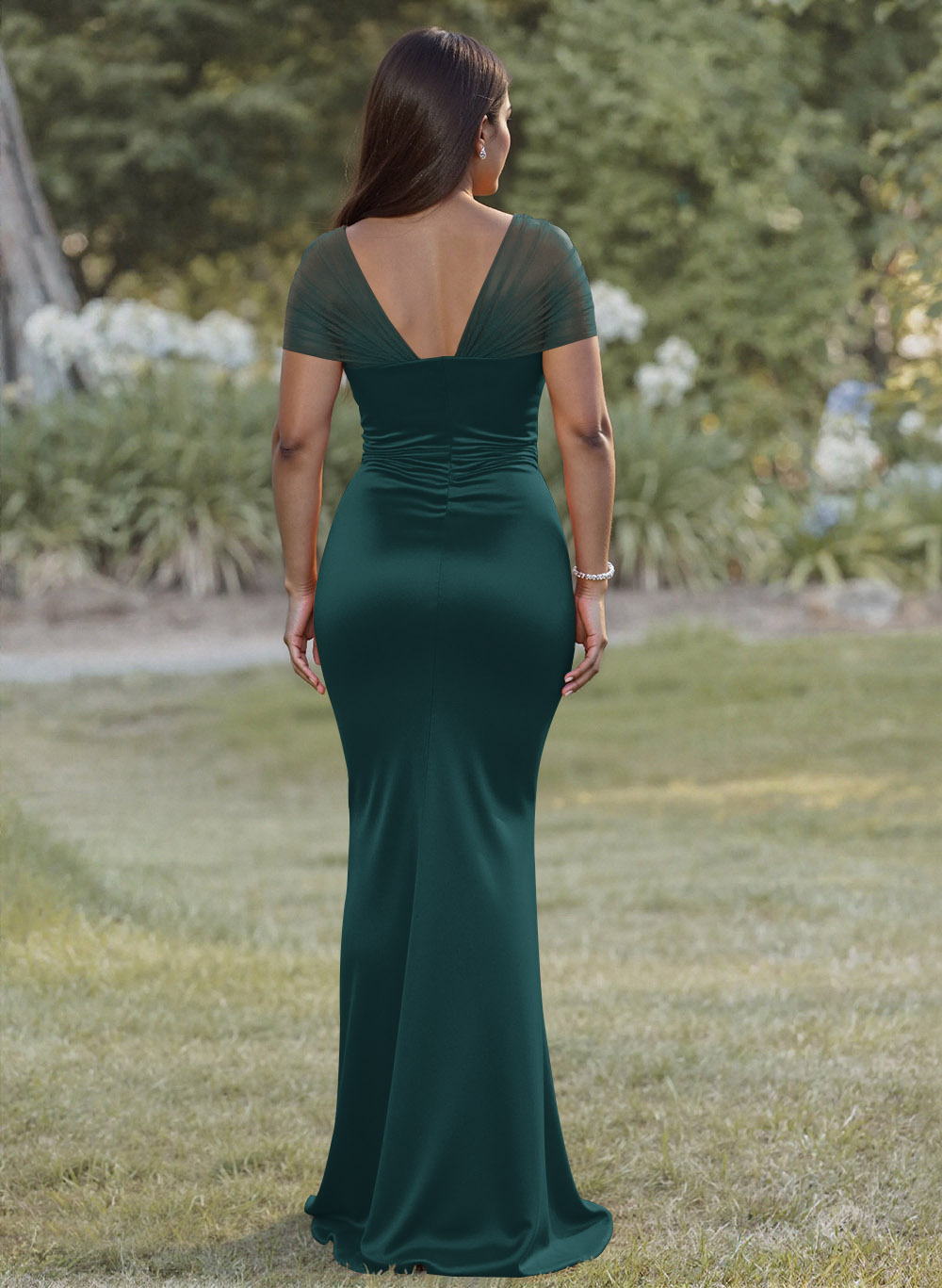 Elegant Trumpet/Mermaid Sweetheart Floor-Length Charmeuse Bridesmaid Dresses With Beading, product image 54