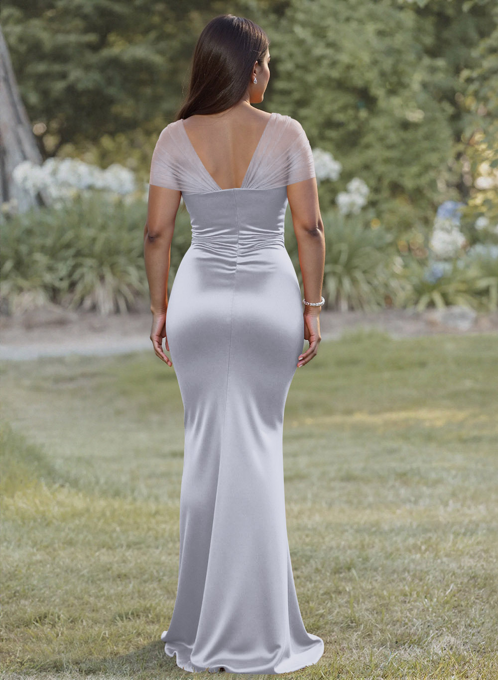 Elegant Trumpet/Mermaid Sweetheart Floor-Length Charmeuse Bridesmaid Dresses With Beading, product image 38
