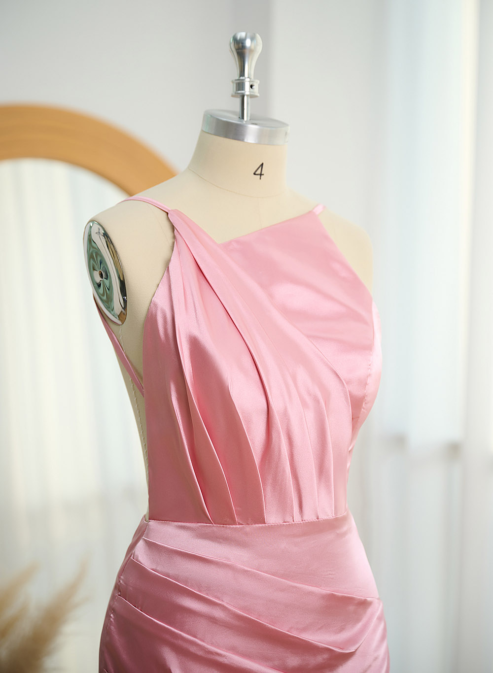 Mermaid Floor-Length Stretch Satin Bridesmaid Dresses With Split Front, product image 9
