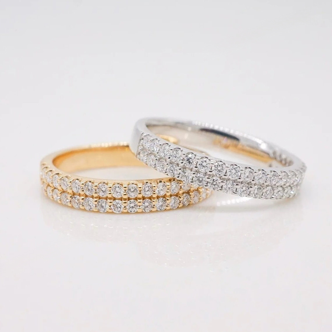 Moissanite Wedding Bands In Sterling Silver