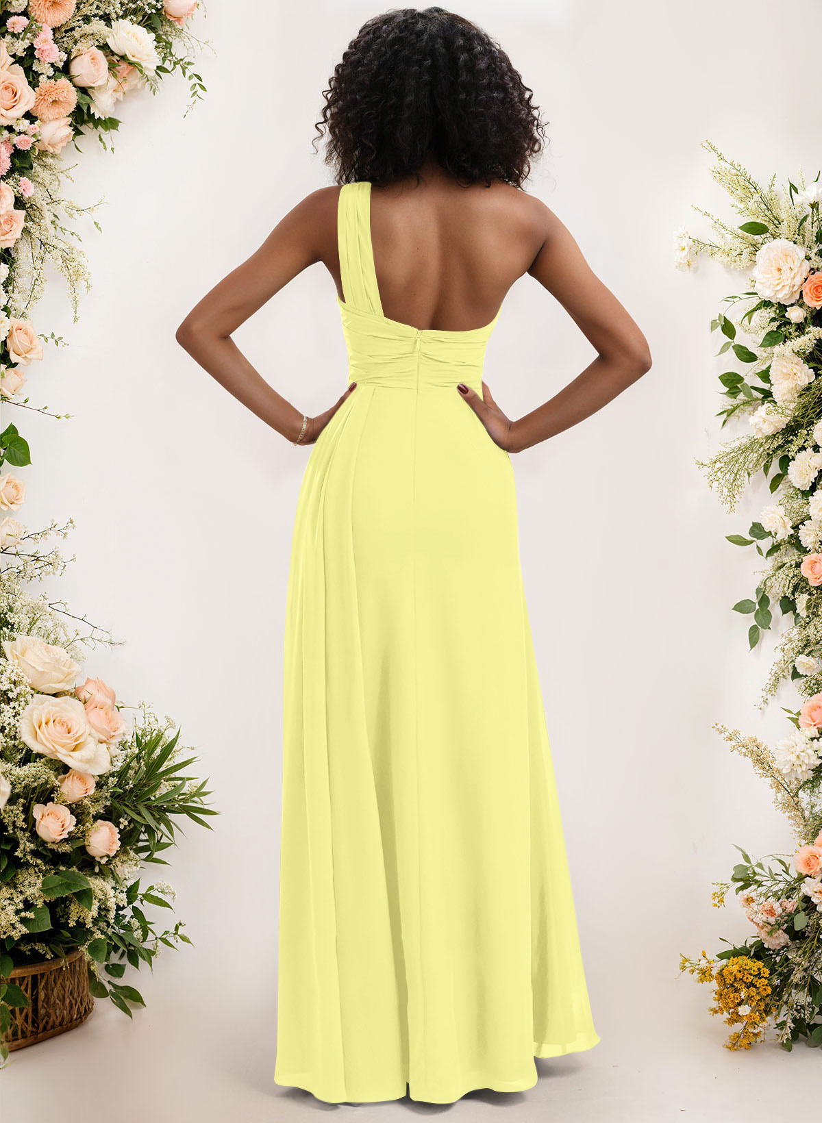 A-Line One-Shoulder Sleeveless Chiffon Bridesmaid Dresses With High Split, product image 150