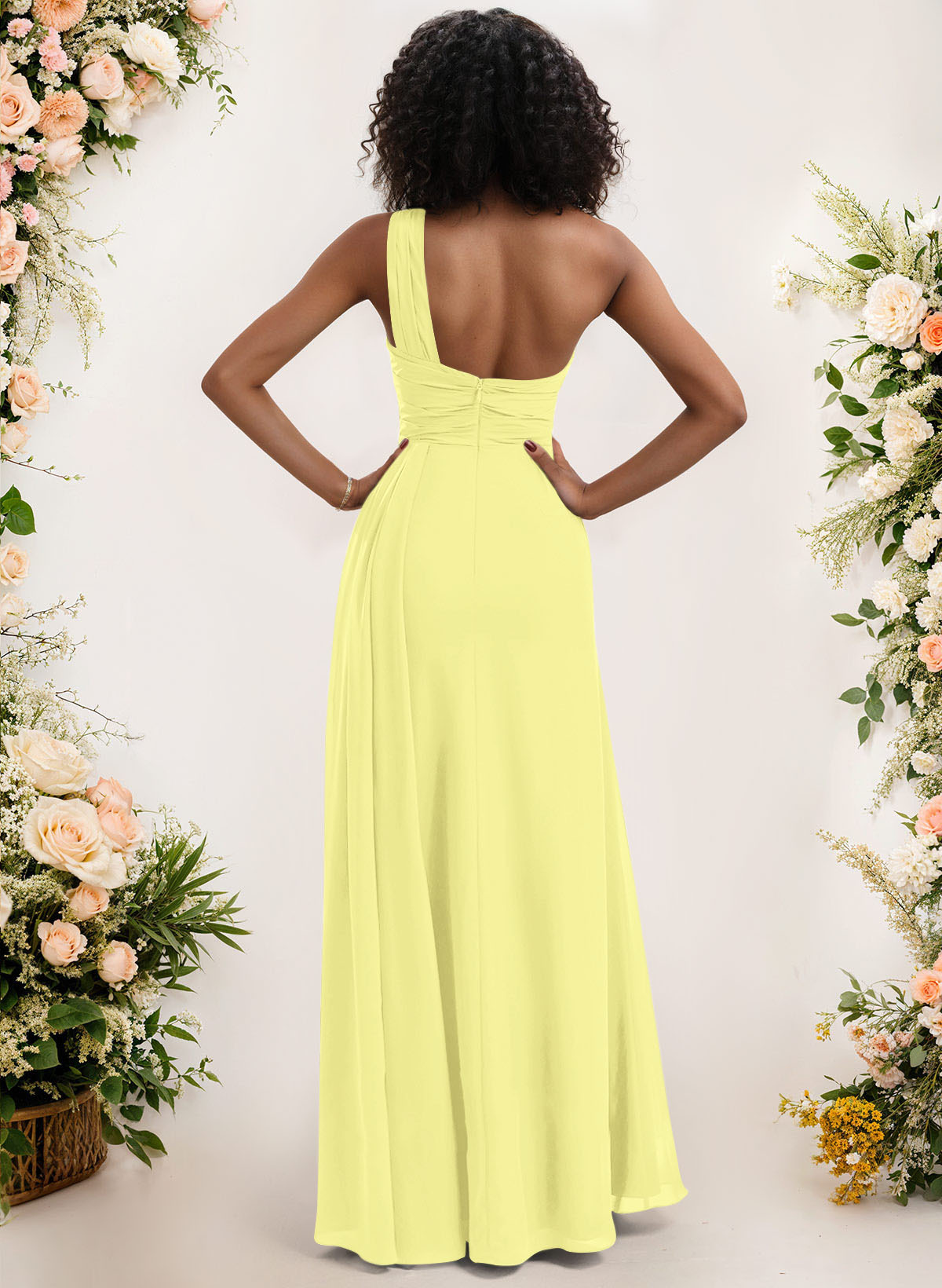 A-Line One-Shoulder Sleeveless Chiffon Bridesmaid Dresses With High Split, product image 150