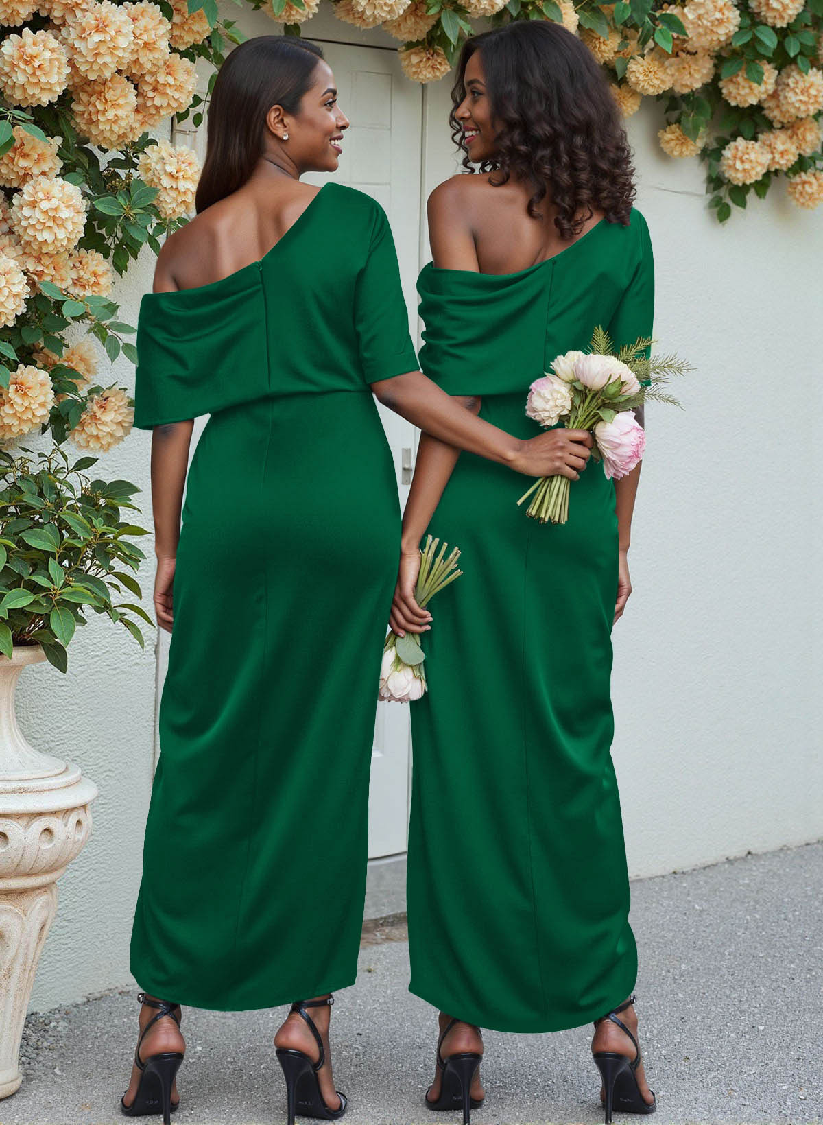 Sheath/Column Asymmetrical Sleeveless Satin Bridesmaid Dresses With Ruffle, product image 167