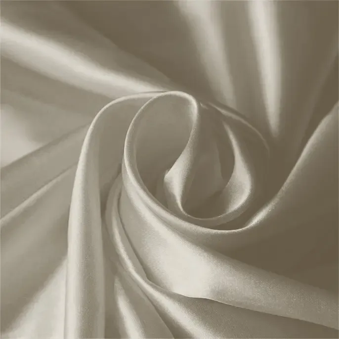 Beige Satin Fabric By The 1/2 Yard