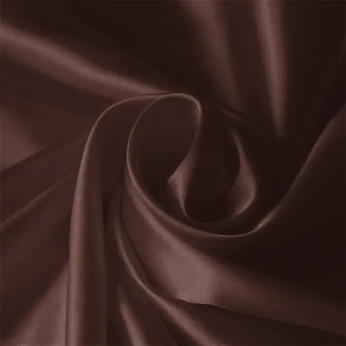 Chocolate Satin Fabric By The 1/2 Yard