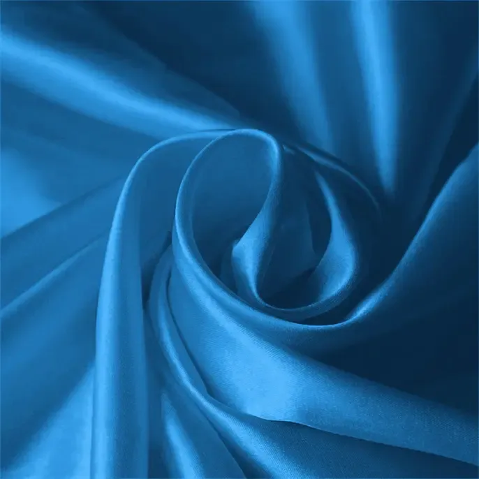 Ocean Blue Satin Fabric By The 1/2 Yard