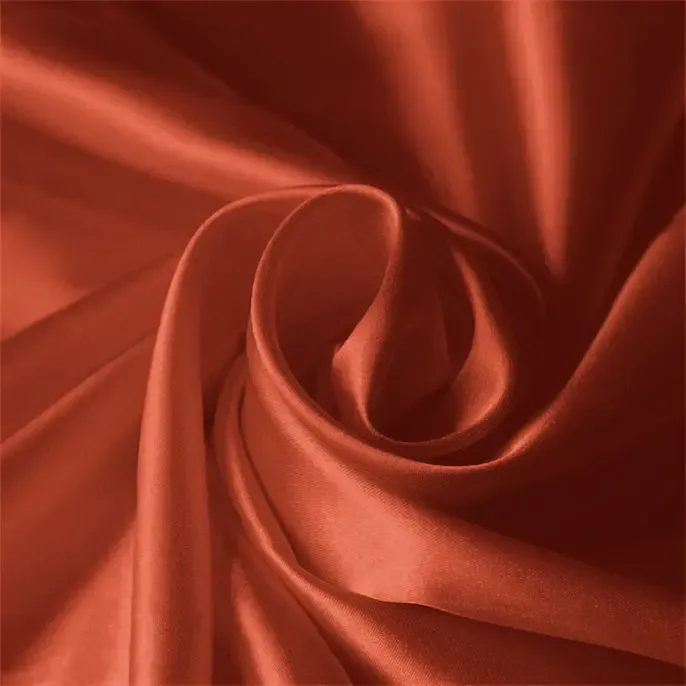 Terracotta Satin Fabric By The 1/2 Yard