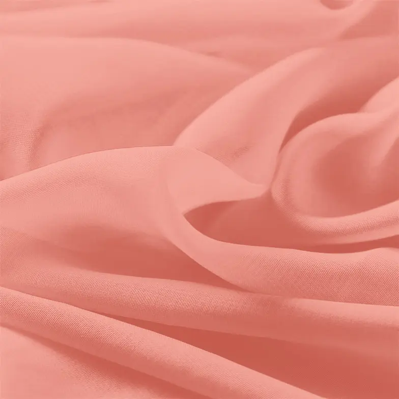 Coral Chiffon Fabric By The 1/2 Yard