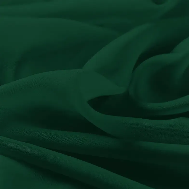 Dark Green Chiffon Fabric By The 1/2 Yard