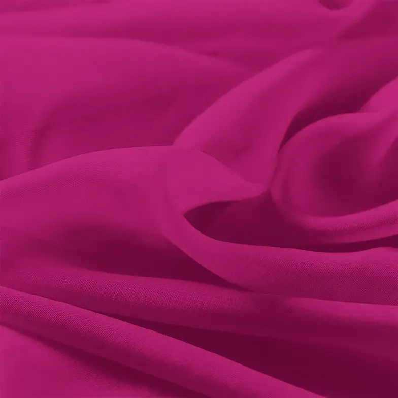 Fuchsia Chiffon Fabric By The 1/2 Yard