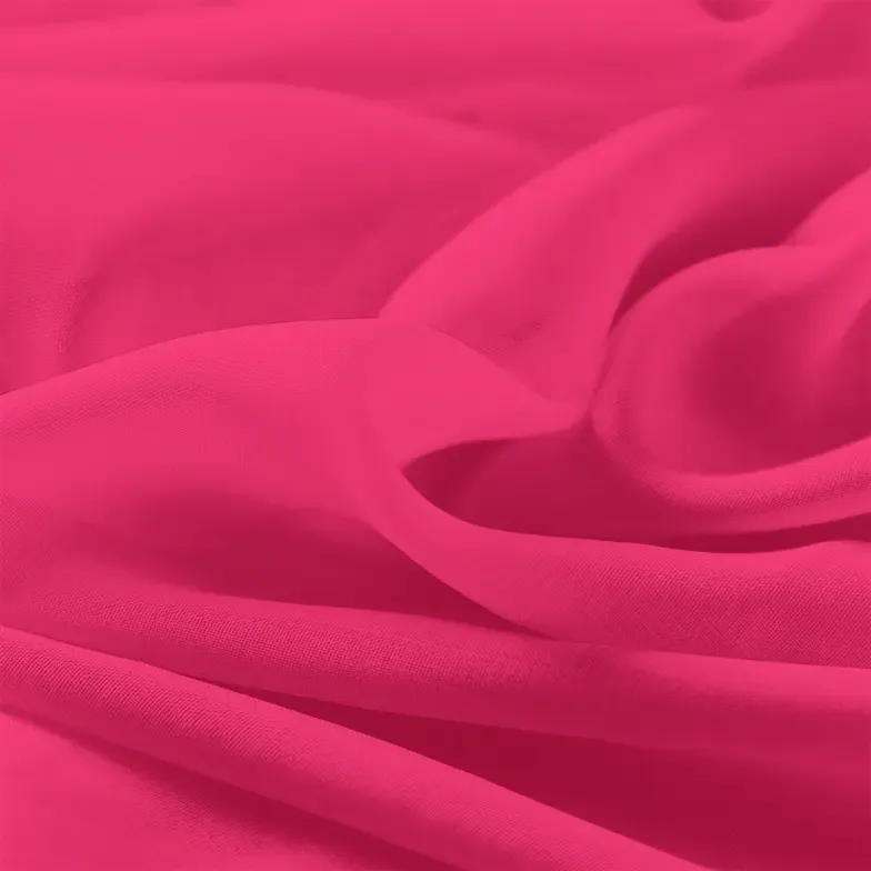 Hot Pink Chiffon Fabric By The 1/2 Yard