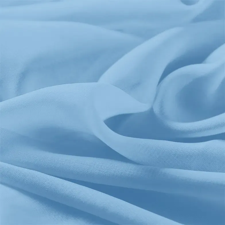 Light Blue Chiffon Fabric By The 1/2 Yard