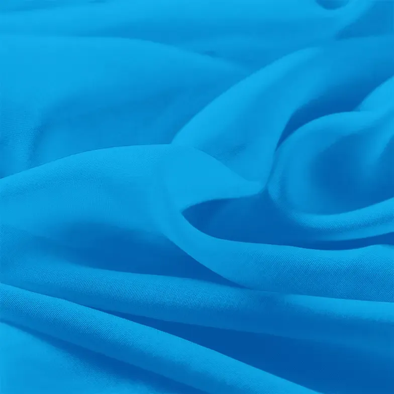 Ocean Blue Chiffon Fabric By The 1/2 Yard