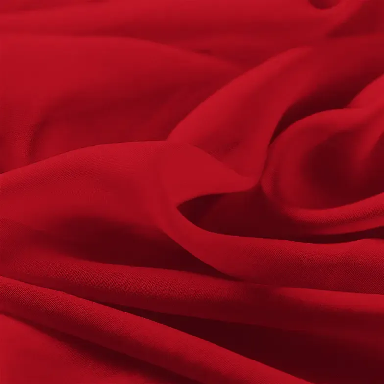 Red Chiffon Fabric By The 1/2 Yard