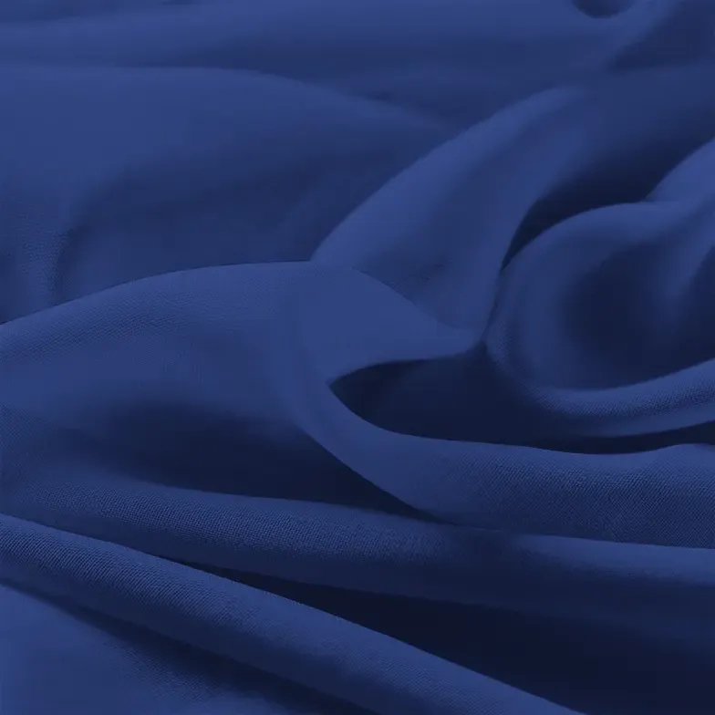 Royal Blue Chiffon Fabric By The 1/2 Yard