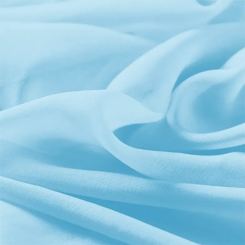 Sky Blue chiffon fabric by the half yard
