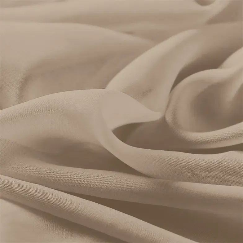 Taupe Chiffon Fabric By The 1/2 Yard
