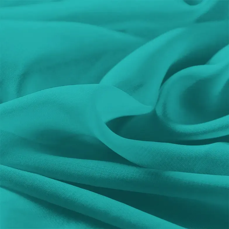 Teal Chiffon Fabric By The 1/2 Yard