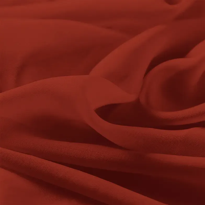 Vermilion Chiffon Fabric By The 1/2 Yard