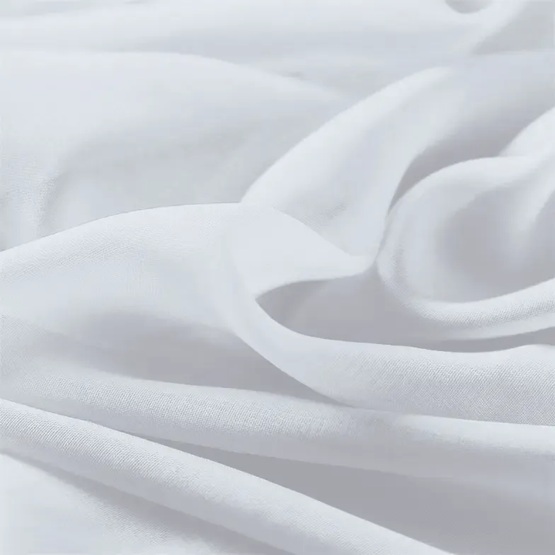 White Chiffon Fabric By The 1/2 Yard