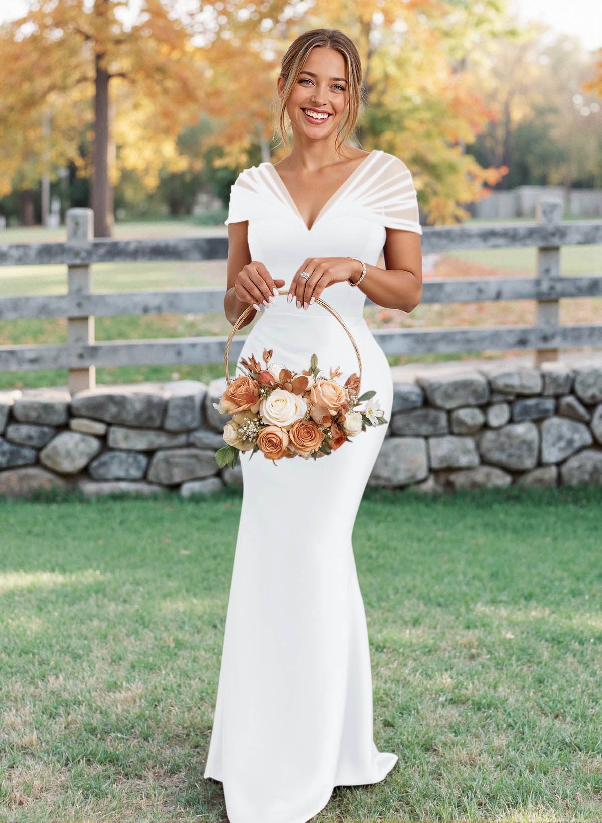Elegant V-Neck Floor-Length Mermaid Satin/Tulle Bridesmaid Dresses, product image 116
