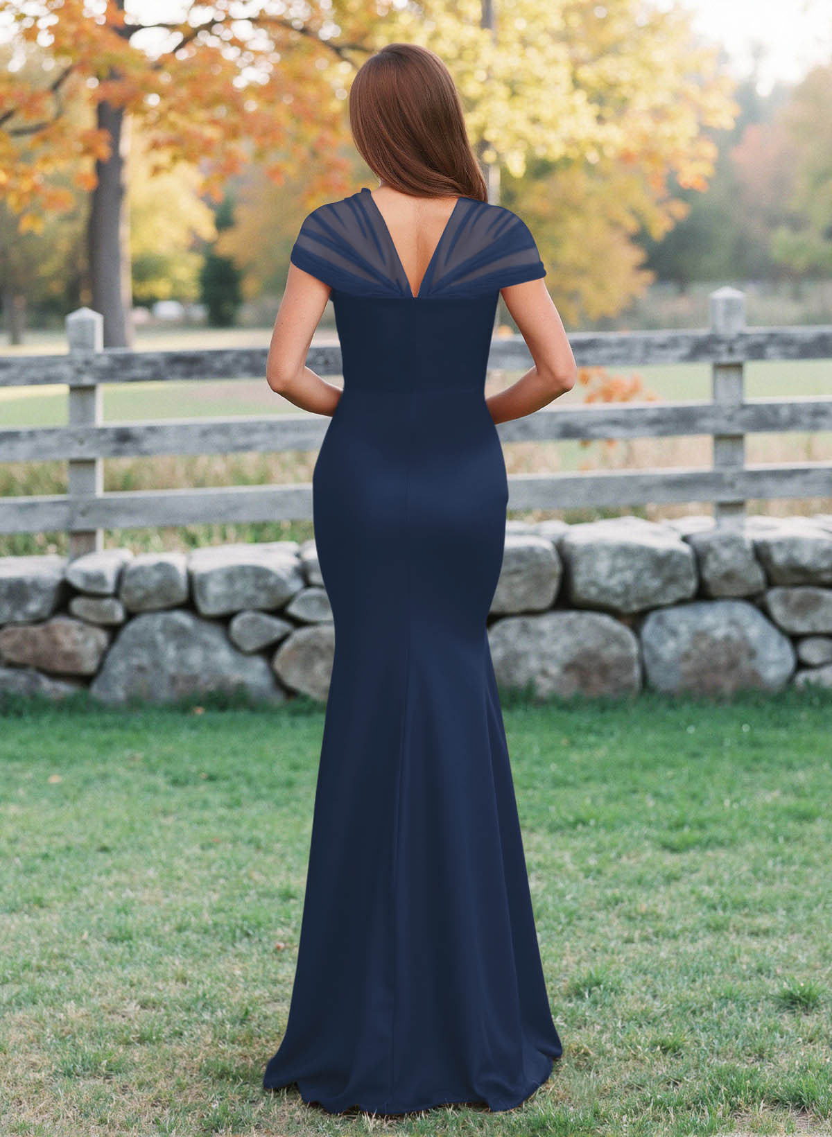 Elegant V-Neck Floor-Length Mermaid Satin/Tulle Bridesmaid Dresses, product image 78