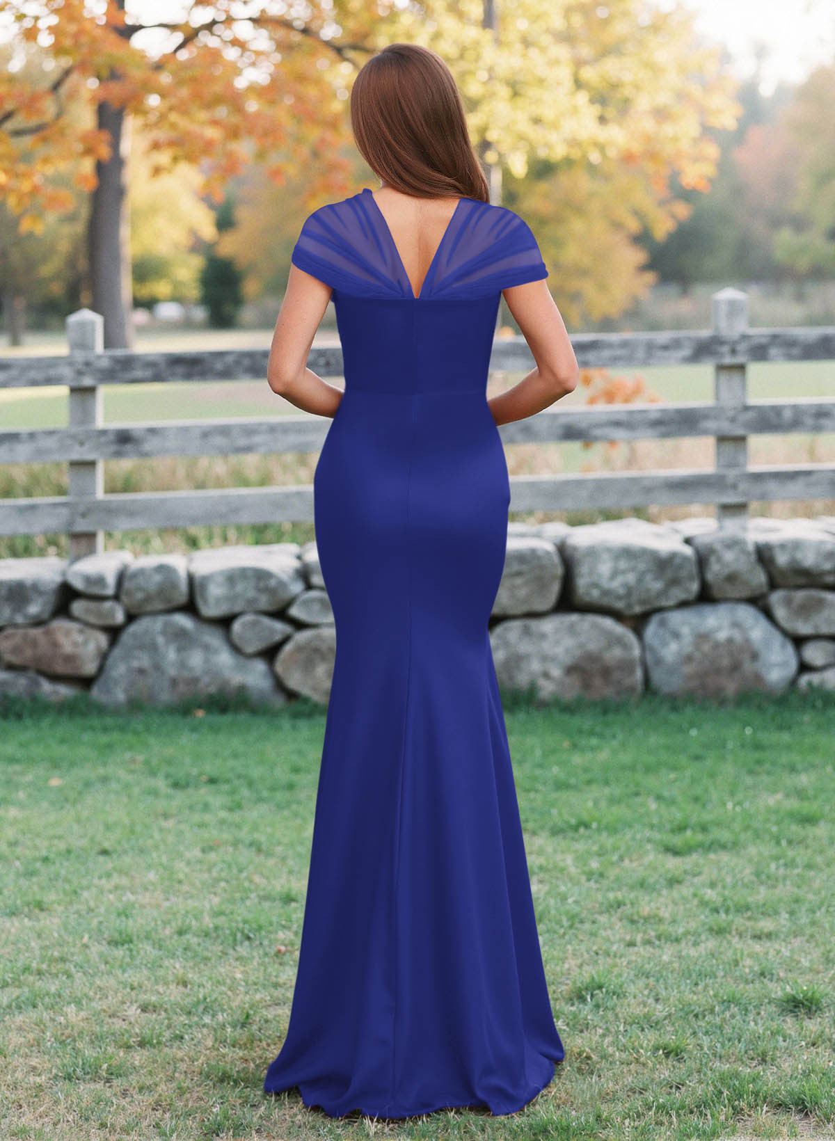 Elegant V-Neck Floor-Length Mermaid Satin/Tulle Bridesmaid Dresses, product image 99