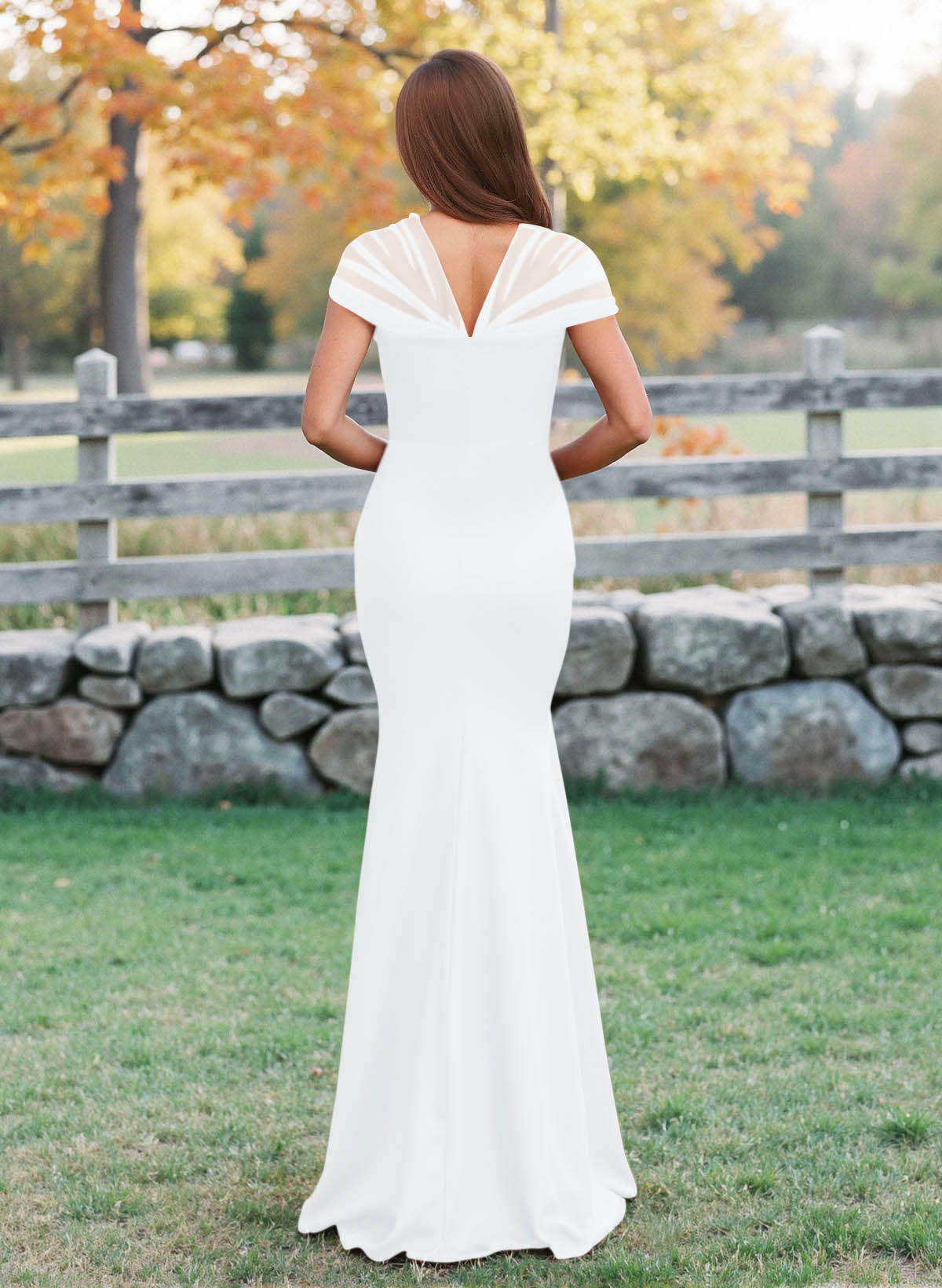Elegant V-Neck Floor-Length Mermaid Satin/Tulle Bridesmaid Dresses, product image 117