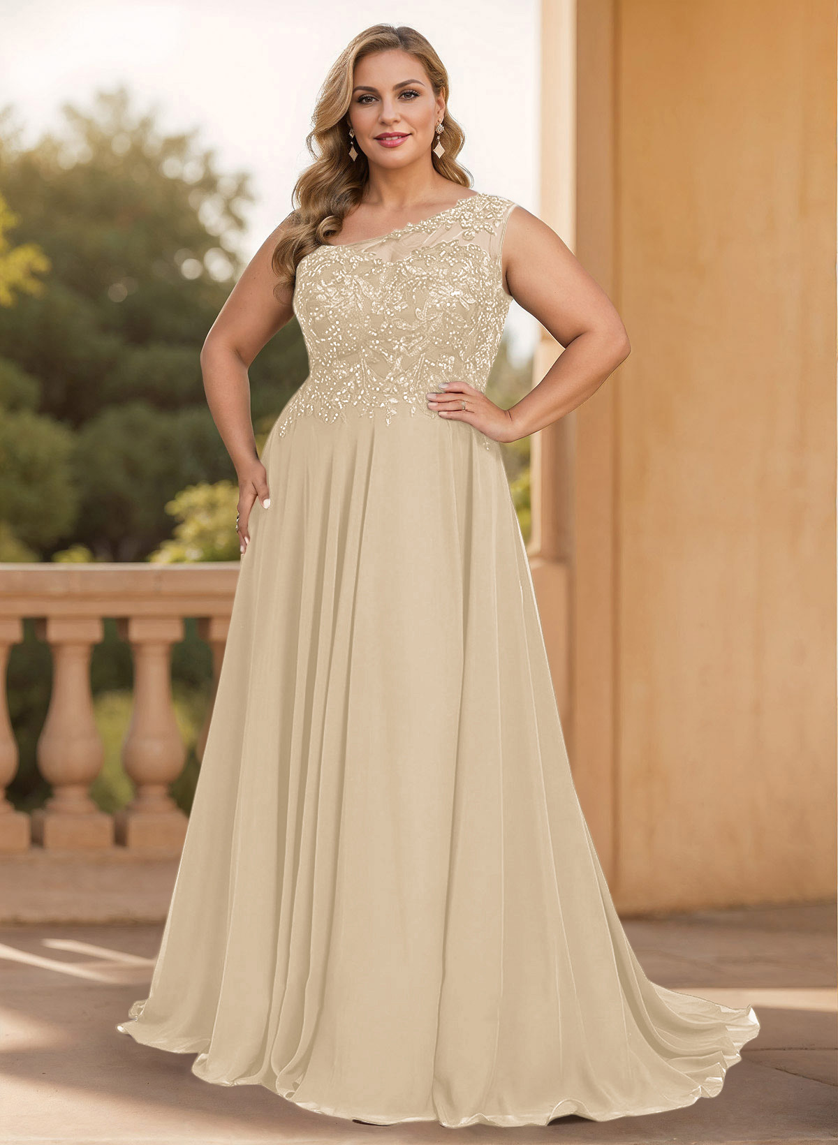 A-Line One-Shoulder Chiffon Mother Of The Bride Dresses With Appliques Lace/High Split