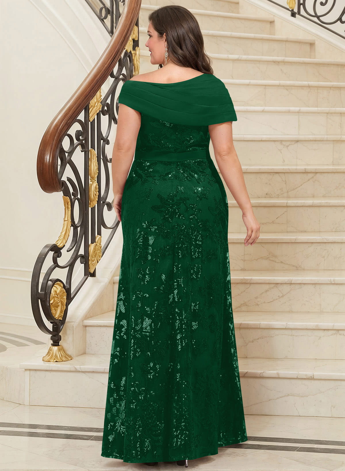 Bedazzled Asymmetrical Wrap Off Shoulder Mother Of The Bride Dresses With Floral Skirt