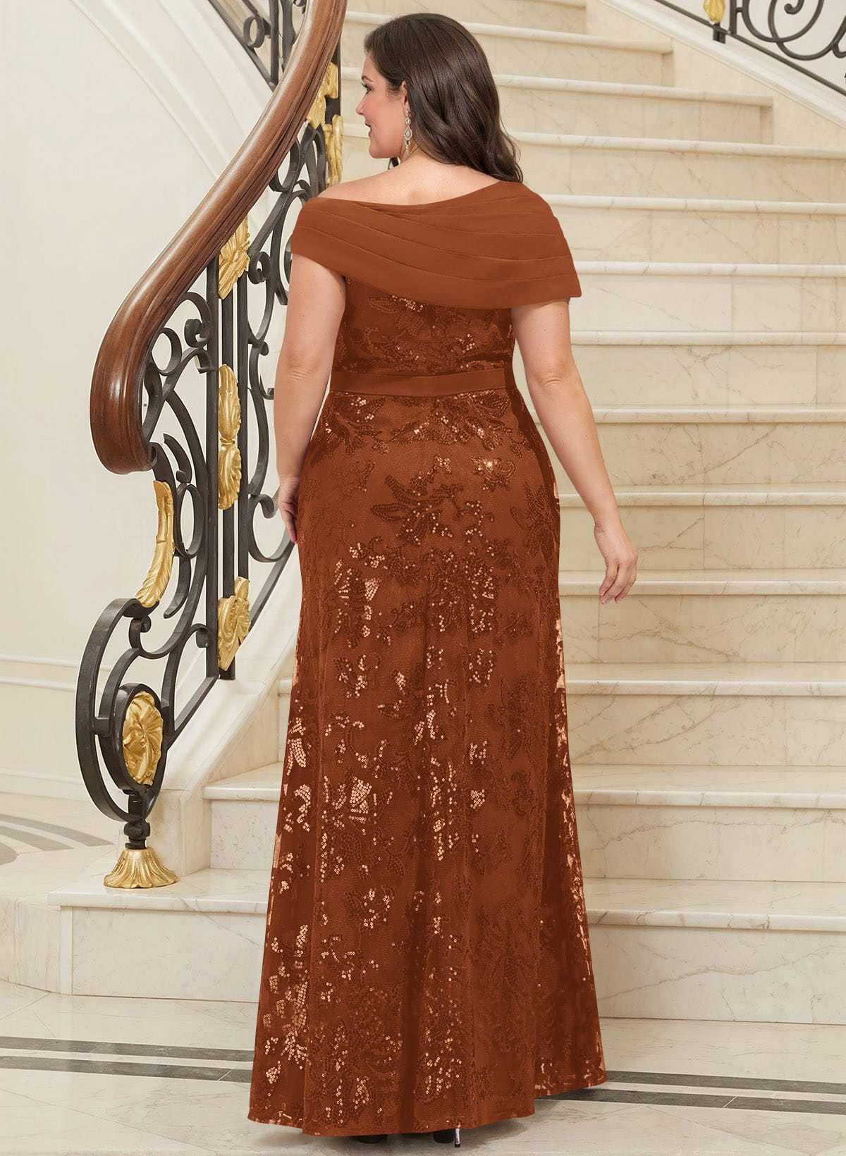 Bedazzled Asymmetrical Wrap Off Shoulder Mother Of The Bride Dresses With Floral Skirt