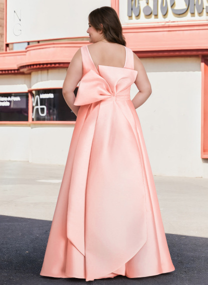 V-Neck Satin A-Line Mother Of The Bride Dresses With Bow, product image 2