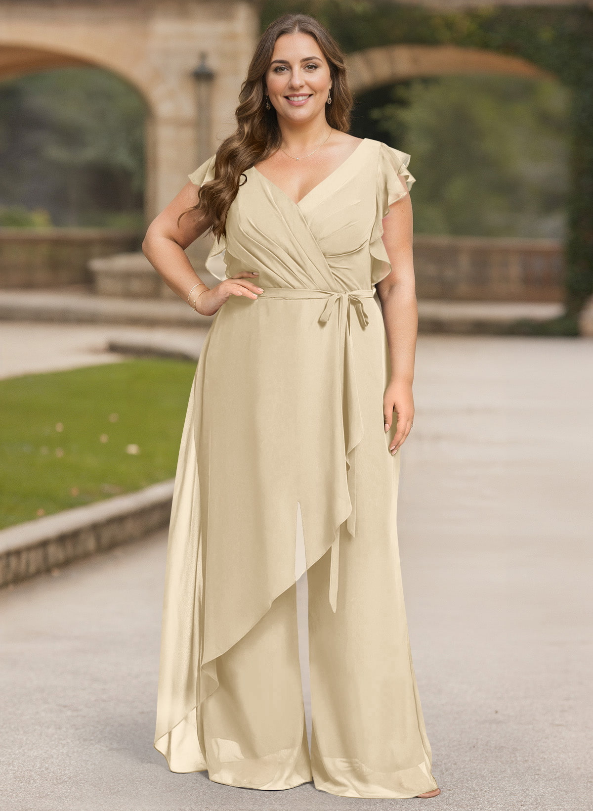 Jumpsuit/Pantsuit Chiffon(Non-Stretch) Mother Of The Bride Dresses, product image 5