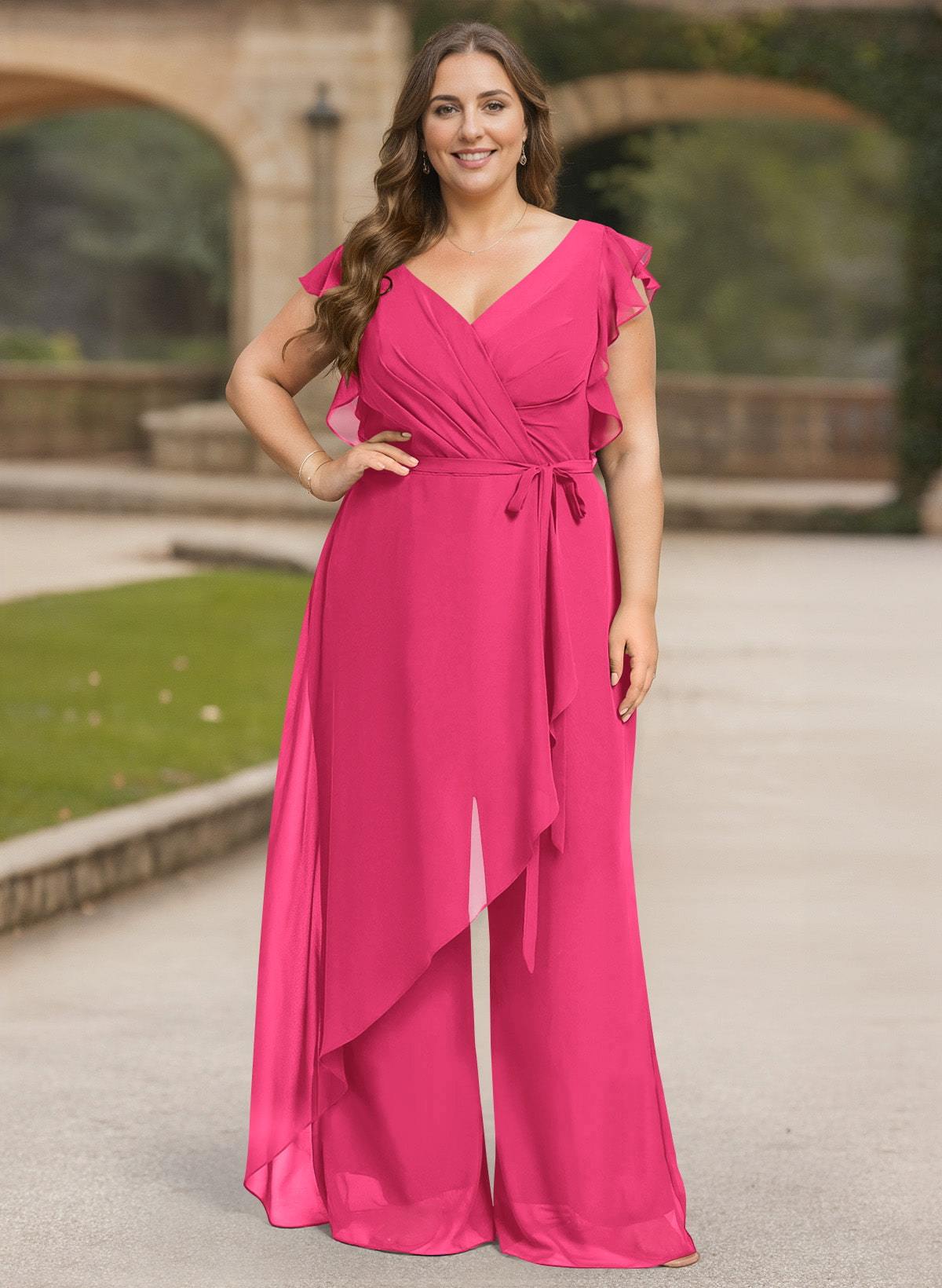 Jumpsuit/Pantsuit Chiffon(Non-Stretch) Mother Of The Bride Dresses, product image 31