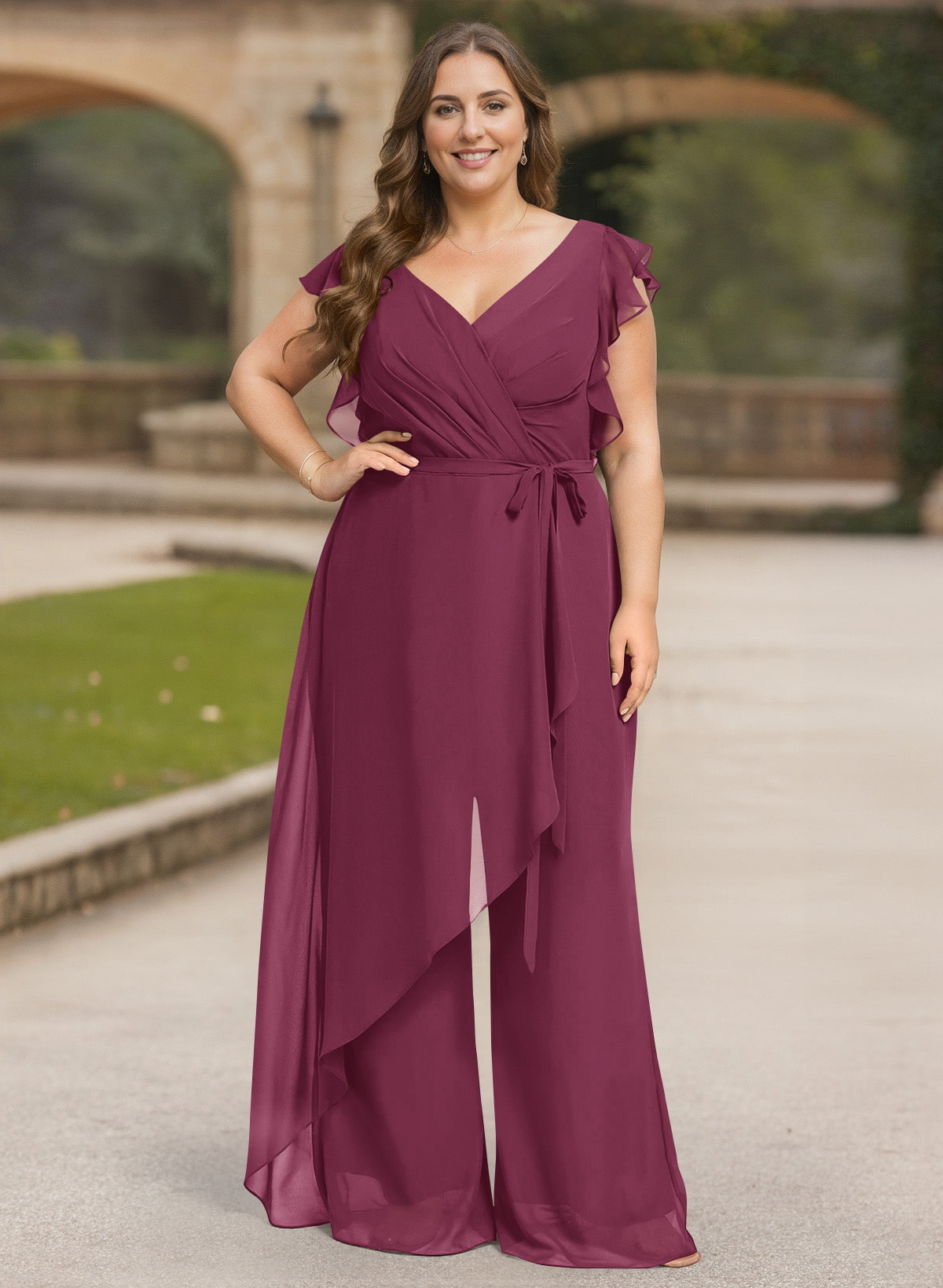 Jumpsuit/Pantsuit Chiffon(Non-Stretch) Mother Of The Bride Dresses, product image 55