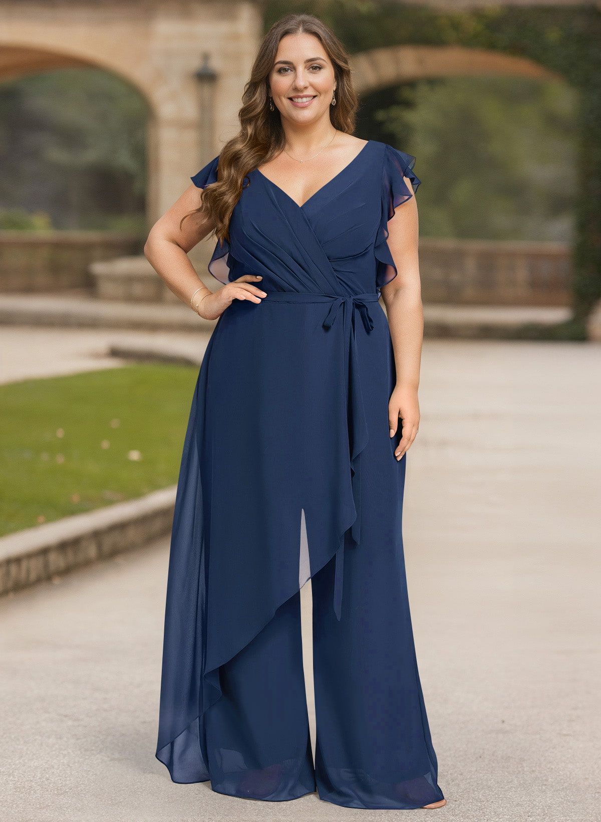 Jumpsuit/Pantsuit Chiffon(Non-Stretch) Mother Of The Bride Dresses, product image 1