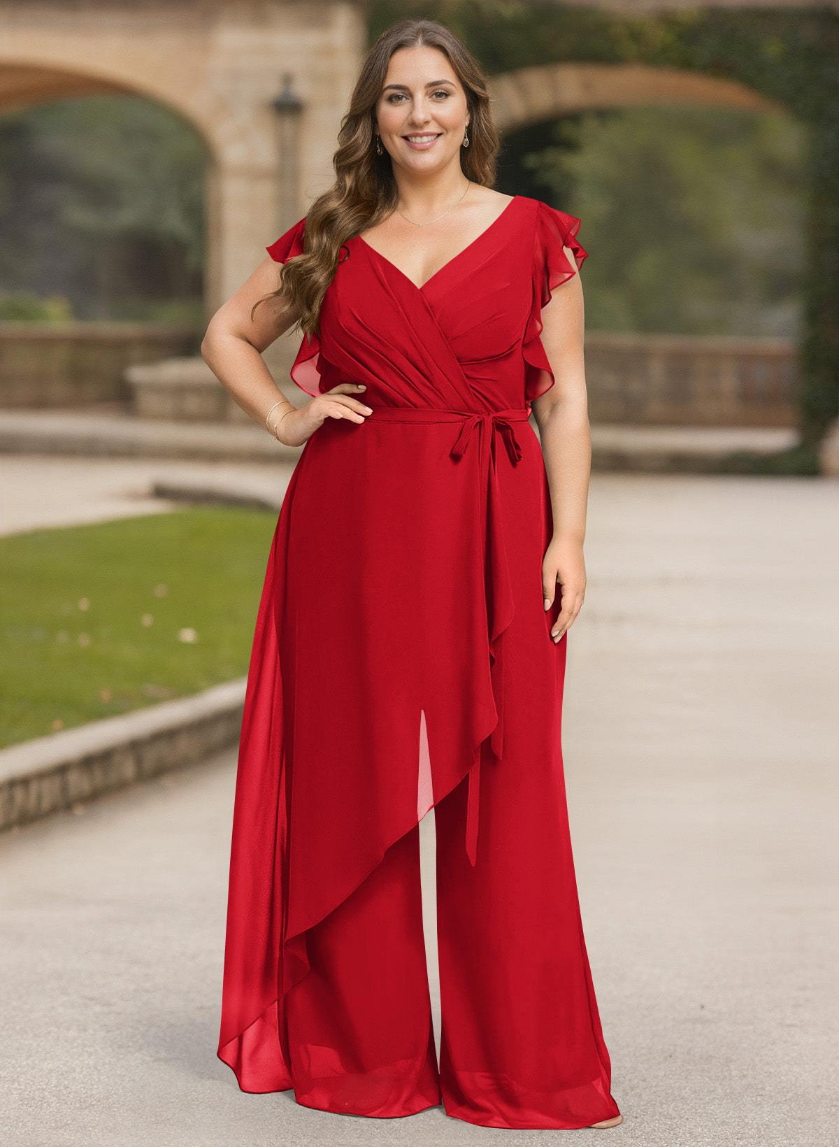 Jumpsuit/Pantsuit Chiffon(Non-Stretch) Mother Of The Bride Dresses, product image 47